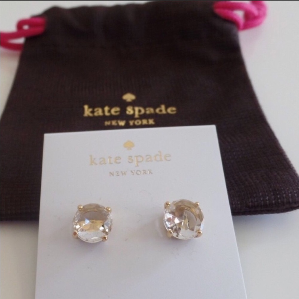 KATE SPADE ♠️ crystal white gum drop earrings